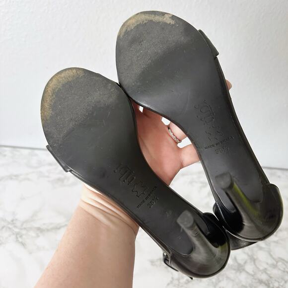 Tibi Black Leather Ankle Cuff Strap Sandal Heel AMBER Women’s EU Size 38.5 - Picture 7 of 9